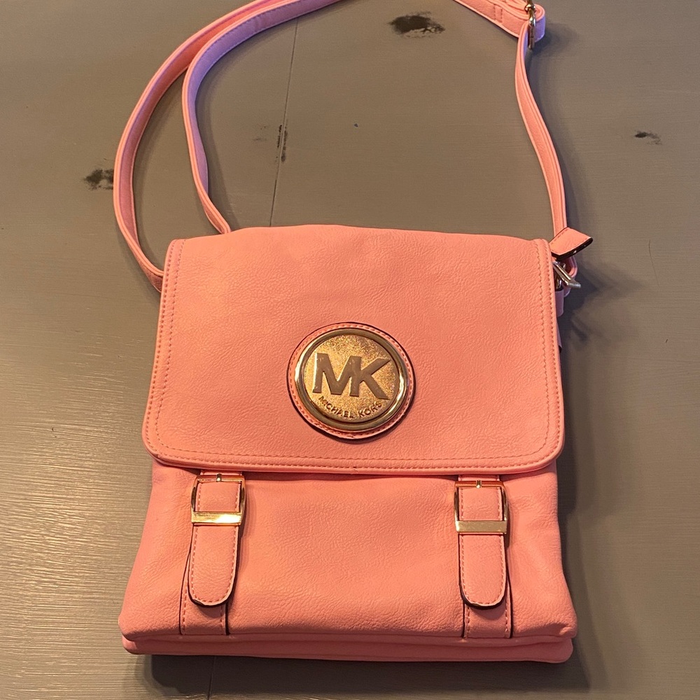Michael Kors Blush Crossbody Bag with Gold Accents